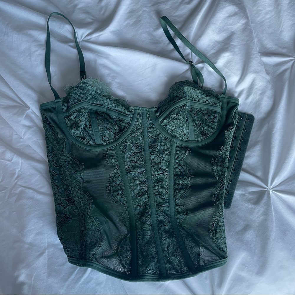 Green urban outfitters corset top